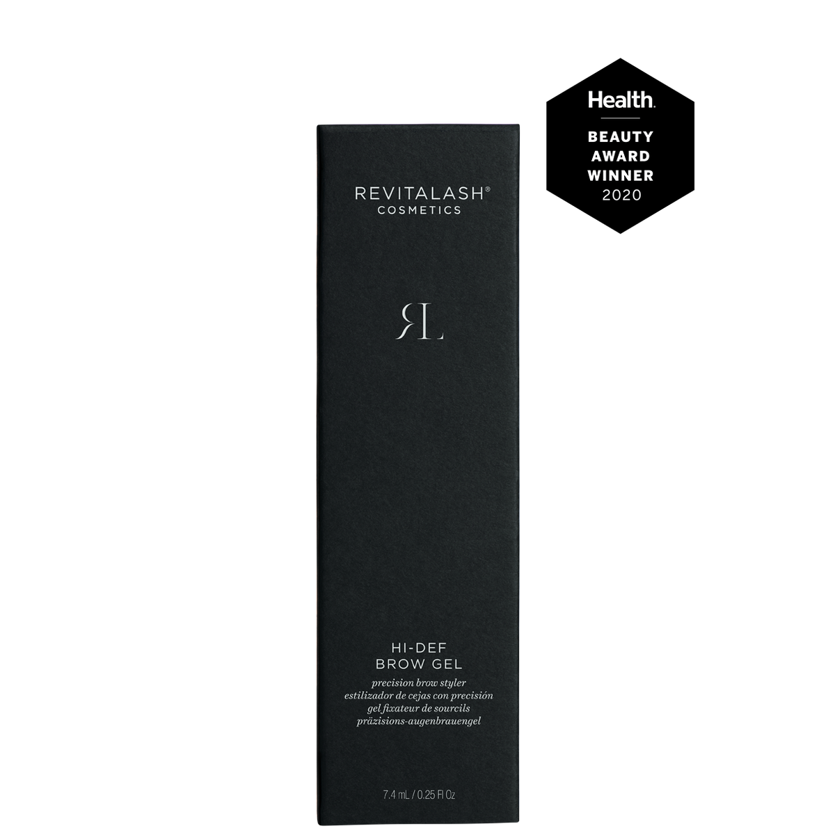 Image of Hi-Def Brow Gel box with 2020 Health Beauty Award Seal